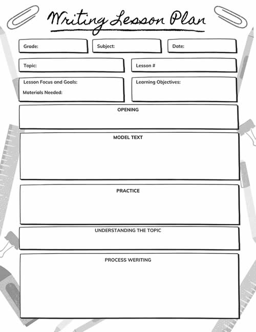 writng lesson plan 2